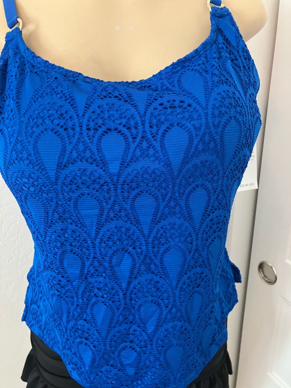 Island Escape Royal Blue Crochet Camisole